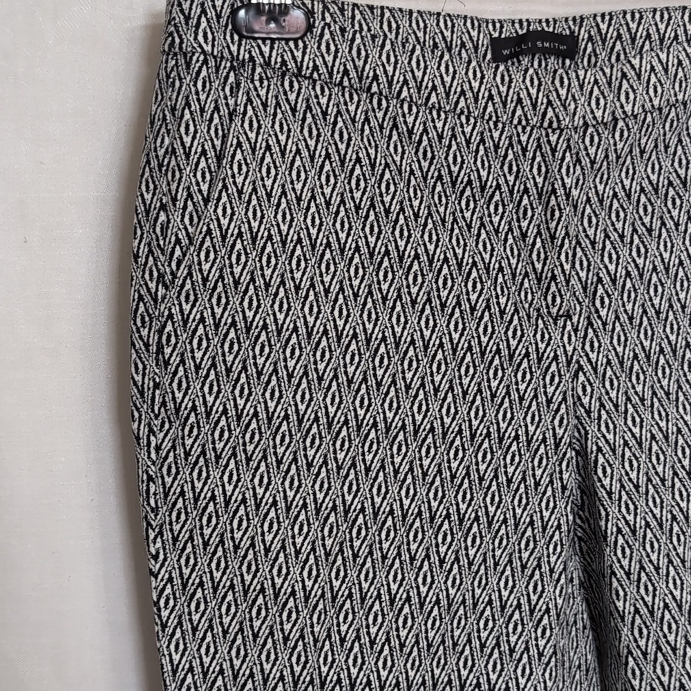 Willi Smith Black White Geometric Dress Pant Size 6 - Picture 3 of 7